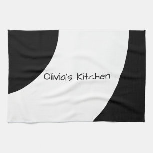 Linge De Cuisine Noir et blanc en gras