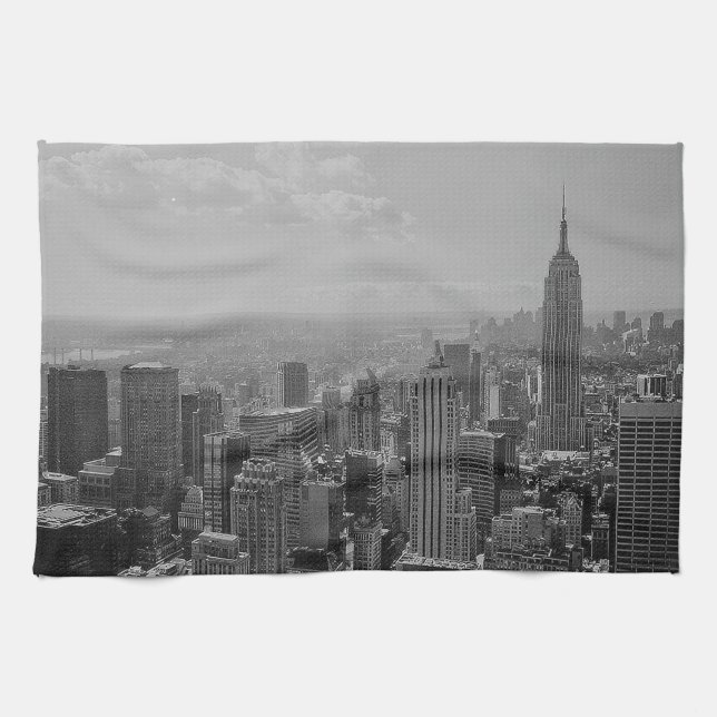 Linge De Cuisine Noir et blanc New York City (Horizontal)