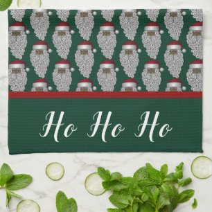 Linge De Cuisine Noir Père Noël Vert Noël