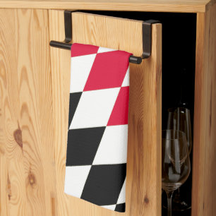 Linge De Cuisine Noir rouge jaune Bavaria Motif Drapeau Diamant