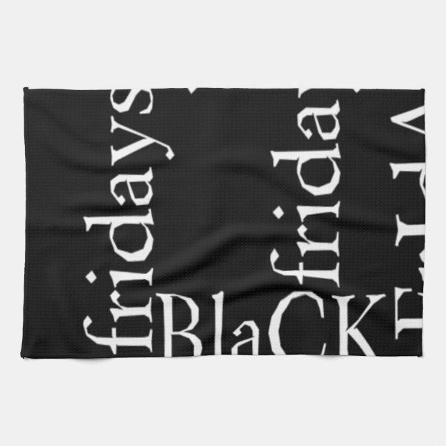 Linge De Cuisine Noir Vendredi (Horizontal)