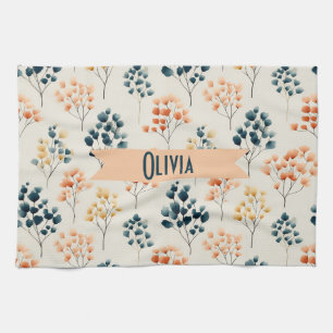 Linge De Cuisine Nom botanique vintage printemps orange et vert