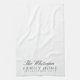 Linge De Cuisine Nom de famille Elegant Blanc