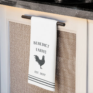 Linge De Cuisine Nom de ferme personnalisé rustique