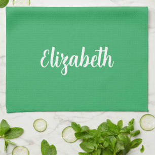 Linge De Cuisine Nom de la calligraphie Modèle Sage Vert couleur so