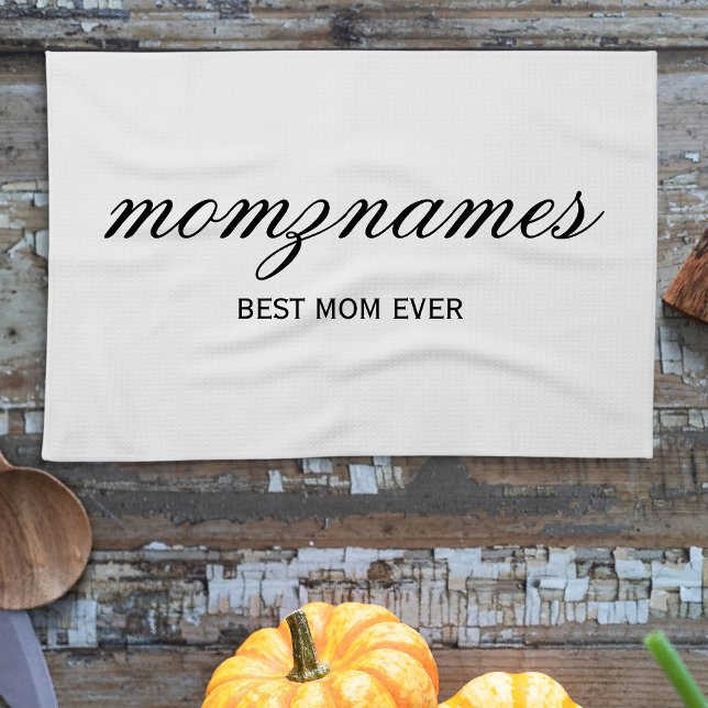 Linge De Cuisine Nom de la calligraphie personnalisée de la meilleu (Créateur téléchargé)
