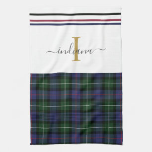 Linge De Cuisine Nom de monogramme plaqué élégant Clan rustique Mac