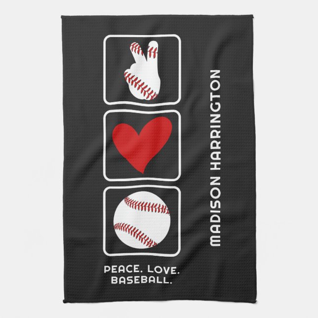 Linge De Cuisine Nom personnalisé Baseball (Vertical)