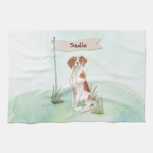 Linge De Cuisine Nom personnalisé Brittany Pet Dog