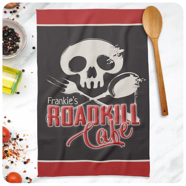 Linge De Cuisine NOM personnalisé Cheeky Roadkill Café Diner (Créateur téléchargé)