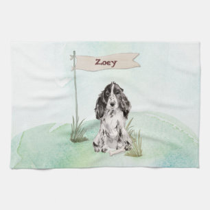 Linge De Cuisine Nom personnalisé Cocker Spaniel Pet Chien