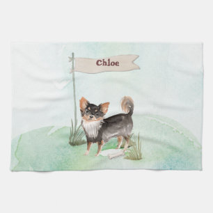 Linge De Cuisine Nom personnalisé Long Haia Chihuahua Pet Dog