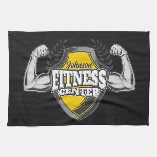 Linge De Cuisine Nom personnalisé Muscle Fitness Trainer Gym (Horizontal)