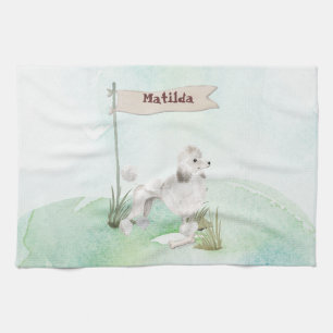 Linge De Cuisine Nom personnalisé Poodle blanc Chien de compagnie