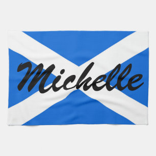 Linge De Cuisine Nom personnalisé Scottish Flag ktcnt