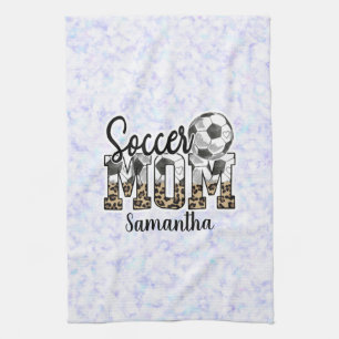 Linge De Cuisine Nom personnalisé Soccer Maman   Fête des mères