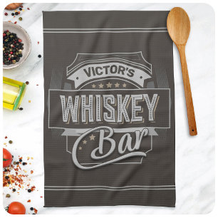 Linge De Cuisine Nom personnalisé Vieux Deluxe Liquor Étiquette Whi