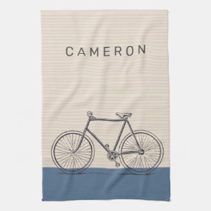 Linge De Cuisine Nom personnalisé Vintage Vélo vélo élégant