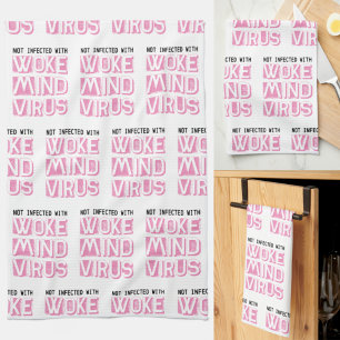 Linge De Cuisine Non infecté avec Woke Mind Virus Motif personnalis