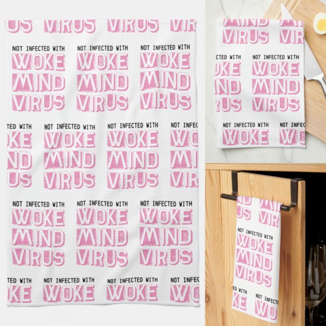 Linge De Cuisine Non infecté avec Woke Mind Virus Motif personnalis (Créateur téléchargé)