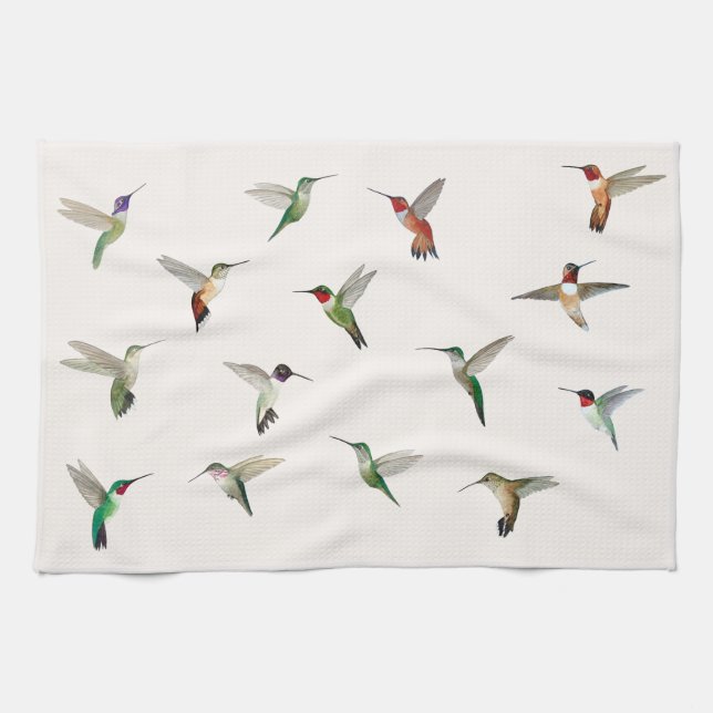 Linge De Cuisine North American Hummingbirds (Horizontal)