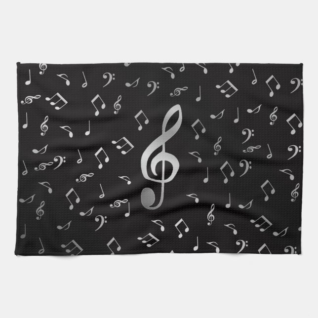 Linge De Cuisine notes de musique argargent (Horizontal)