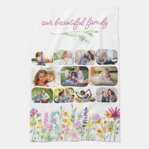 Linge De Cuisine Notre belle famille Joli Fleur sauvage 11 Photo