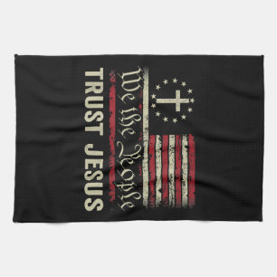 Linge De Cuisine Nous Le Peuple Confiance Jésus - USA Drapeau Chris