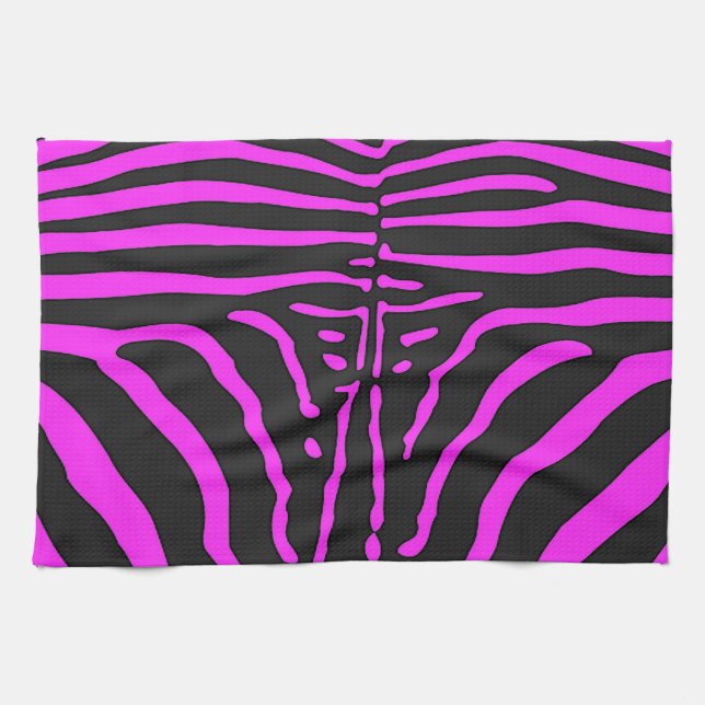 Linge De Cuisine Nouveau rose noir Zèbre Accessoires d'impression - (Horizontal)