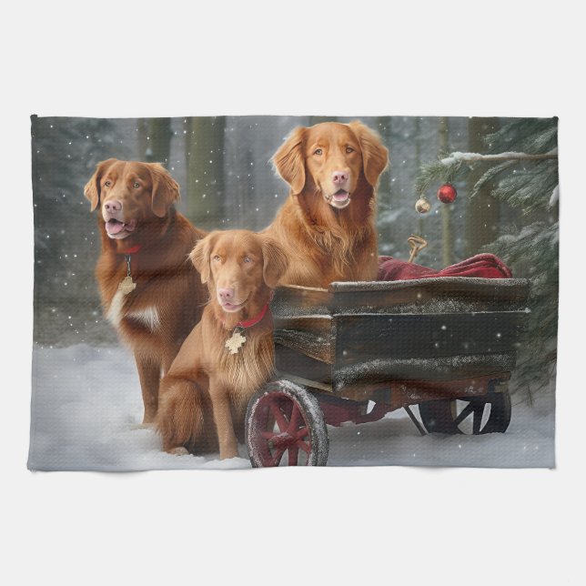 Linge De Cuisine Nouvelle-Écosse Duck Toller Retriever Snowden (Horizontal)