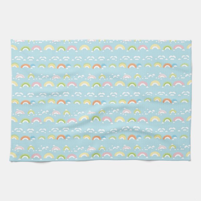 Linge De Cuisine Nuage coloré et arc-en-ciel sans joint (Horizontal)