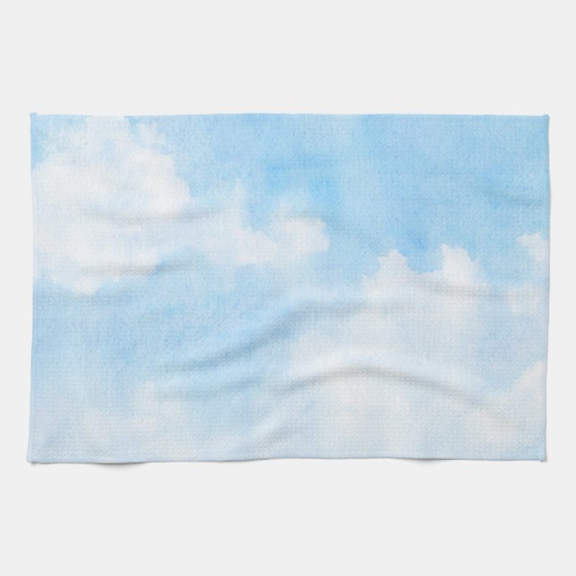 Linge De Cuisine Nuages d'aquarelle et arrière - plan de ciel (Horizontal)