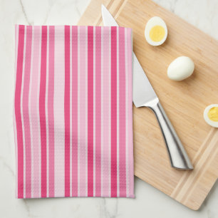 Linge De Cuisine Nuances de rayures roses