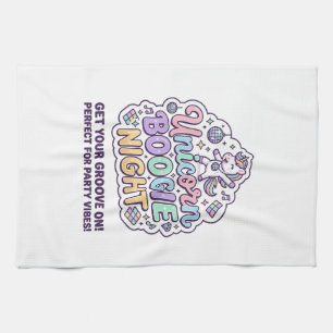 Linge De Cuisine Nuit de Boogie de Licorne Typographie Gras T-shirt