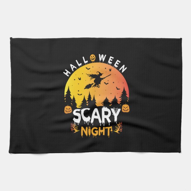 Linge De Cuisine Nuit d'Halloween effrayant Anniversaire (Horizontal)