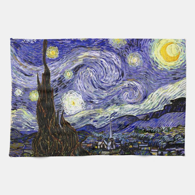 Linge De Cuisine Nuit étoilée de Van Gogh, 1889 (Horizontal)