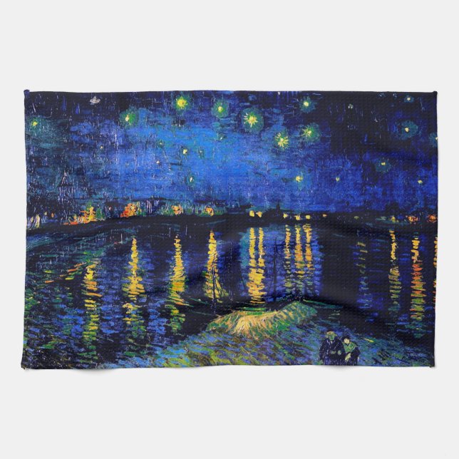 Linge De Cuisine Nuit étoilée sur le Rhône Van Gogh Art (Horizontal)