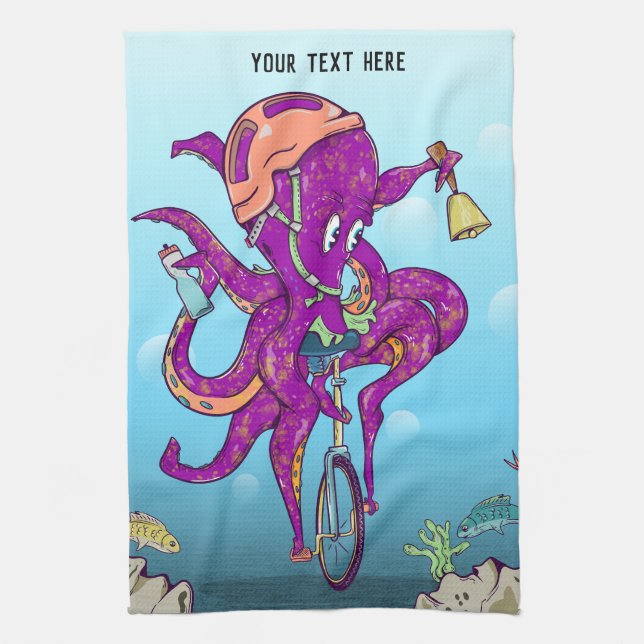 Linge De Cuisine Octopus Monter un monocycle (Vertical)