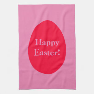 Linge De Cuisine OEuf rouge et rose minimum Pâques
