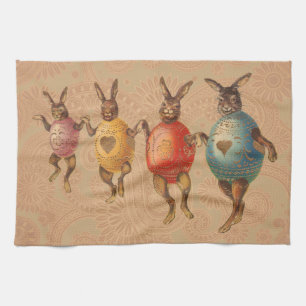 Linge De Cuisine Oeufs dansants lapins de Pâques
