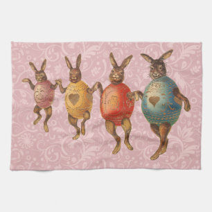 Linge De Cuisine Oeufs dansants lapins de Pâques