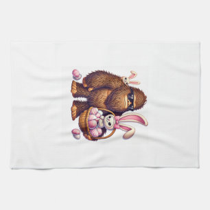 Linge De Cuisine Œufs de Pâques Bigfoot Sasquatch Lapin Rétro Homme