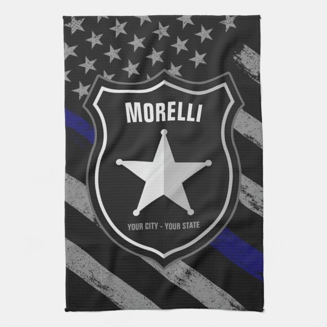 Linge De Cuisine Officier de police Shérif Cop Flag (Vertical)