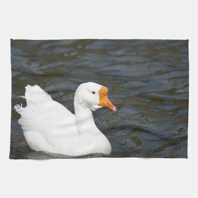 Linge De Cuisine Oie chinoise blanche (Horizontal)