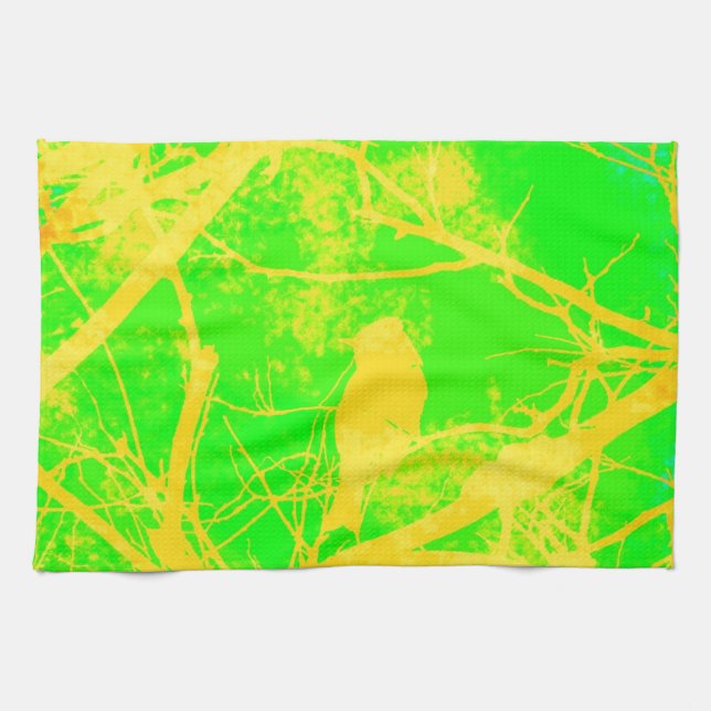 Linge De Cuisine Oiseau coloré (Horizontal)