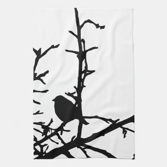 Linge De Cuisine Oiseau sur une branche (Vertical)