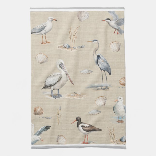 Linge De Cuisine Oiseaux de mer (Vertical)
