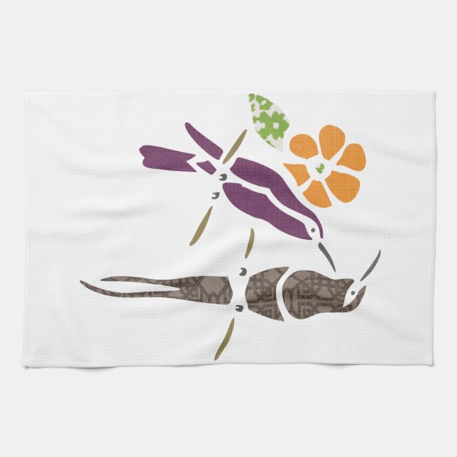 Linge De Cuisine Oiseaux sur une branche (Horizontal)