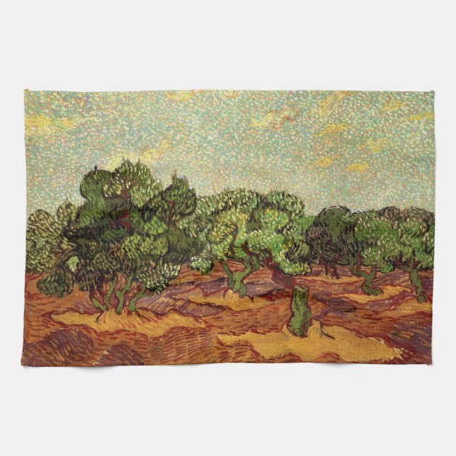 Linge De Cuisine Olive Grove, ciel bleu pâle par Vincent van Gogh (Horizontal)