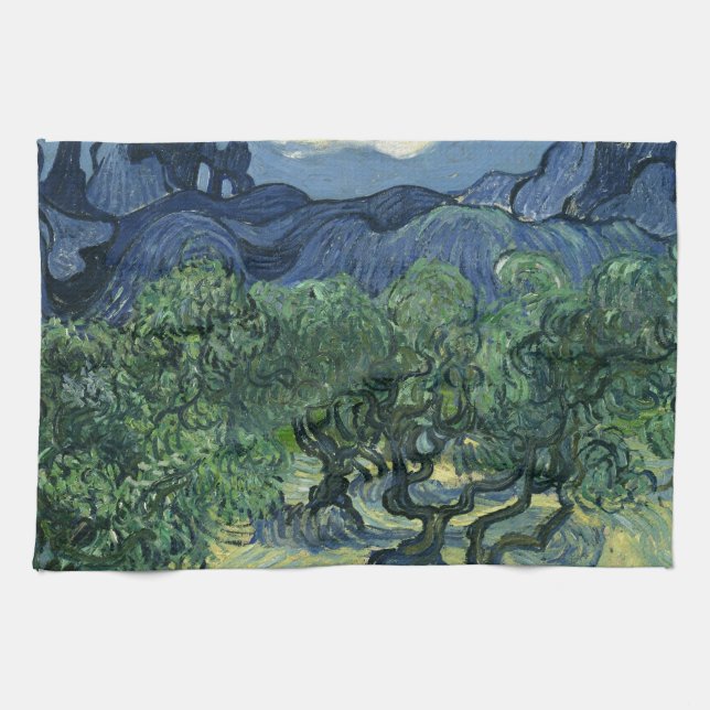 Linge De Cuisine Olive Trees par Van Gogh (Horizontal)